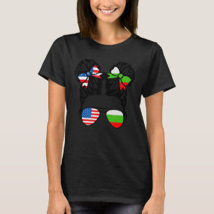 Camiseta Meia-americana metade búlgara EUA Bulgária Fla