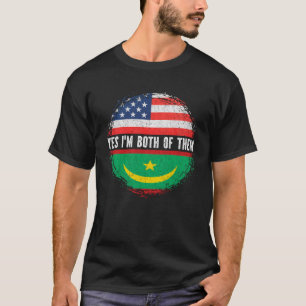 Camiseta Meia-Americana Metade da Mauritânia - Bandeira dos