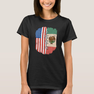 Camiseta Meia-americana metade mexicana reage bandeira amer