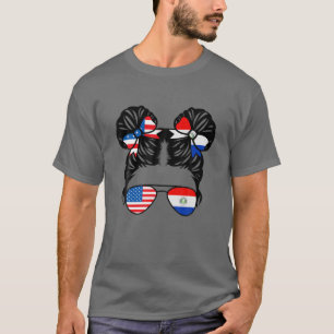 Camiseta Meia-americana metade paraguaia USA Paraguai Fl