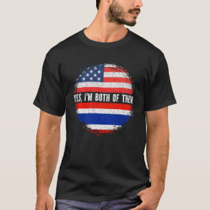 Camiseta Meia-americana metade tailandesa bandeira american