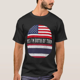Camiseta Meia-americana metade tailandesa bandeira american