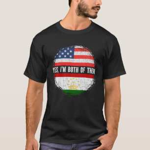 Camiseta Meia-Americana Metade Tajiquistão EUA Bandeira Taj