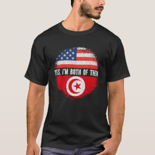 Camiseta Meia-Americana Metade Tunisina EUA Bandeira Tunísi