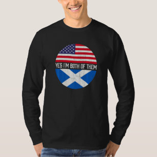 Camiseta Meia-Americana Semestre Escocesa Usa Flag Family H