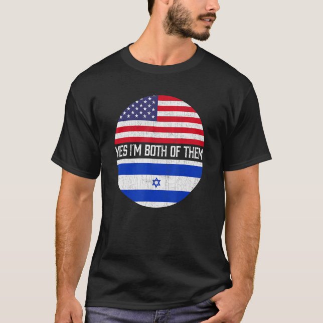 Camiseta Meia-Americana Semestre Israelense Flag Family Her (Frente)