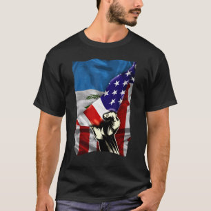 Camiseta Meia Bandeira Americana Raízes Guatemaltecas Bande