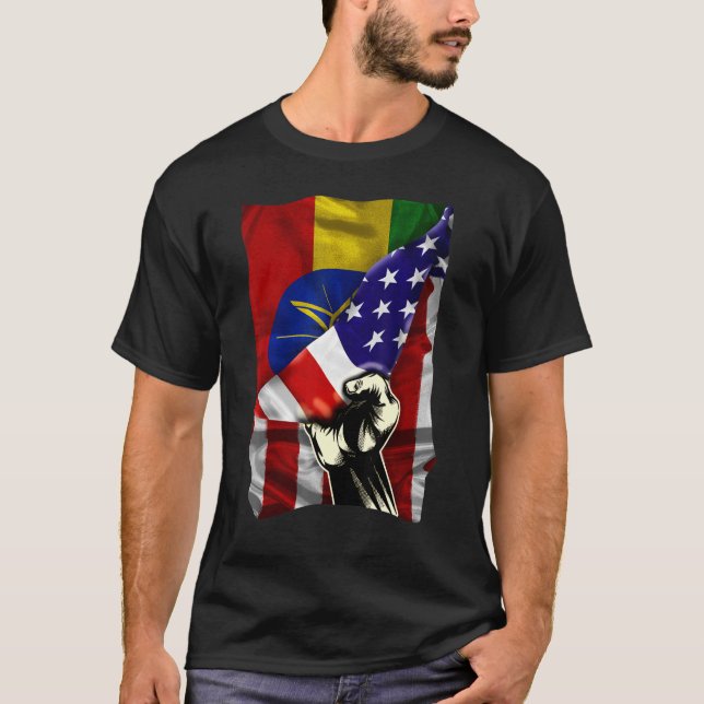 Camiseta Meia bandeira americana ROOTS USA Flag Ethiop (Frente)