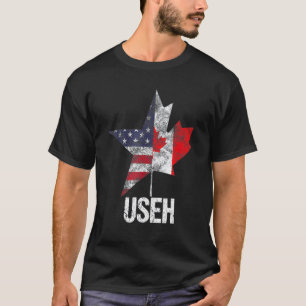 Camiseta Meia bandeira canadense norte-americana Canadá