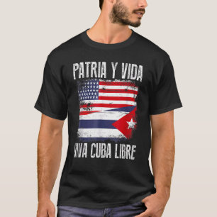 Camiseta Meia bandeira cubana americana Vintage Cuba Men Wo