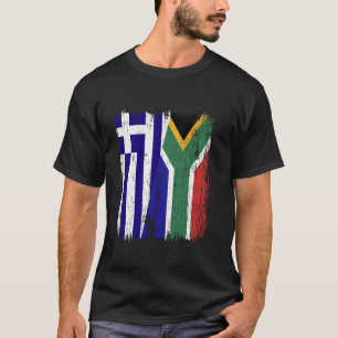 Camiseta Meia bandeira da África do Sul grécia