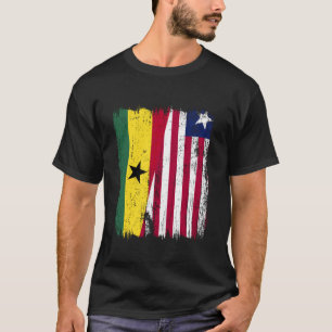 Camiseta Meia Bandeira de Gana Libéria Jersey Ganês Liberia
