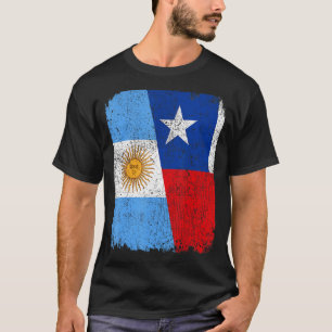Camiseta Meia Bandeira do Orgulho de Patrimônio Chileno