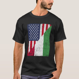 Camiseta Meia Bandeira dos EUA Meia Bandeira da Hungria Ame