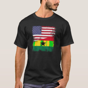Camiseta Meia bandeira ganense T Shirt Vintage Gana USA Gif