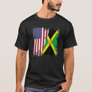 Camiseta Meia bandeira jamaicana Vintage Jamaica USA Gift