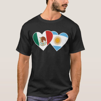 Camiseta Meia Bandeira Mexicana Meia-Argentina no México
