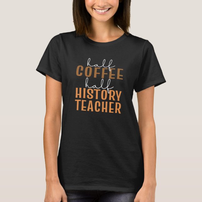 Camiseta Meia Café Ensino de Professora Leopardo Dia de Pro (Frente)