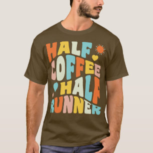 Camiseta Meia Café Semestral Engraçado Correndo Café Lover