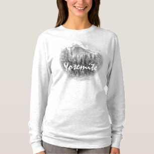 Camiseta Meia centelha de Yosemite no inverno com texto Yos