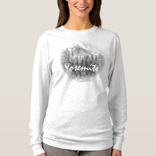 Camiseta Meia centelha de Yosemite no inverno com texto Yos (Frente)