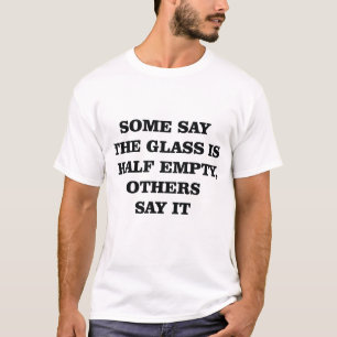 Camiseta Meia-Cheio Vazia, Meia-Camisa Engraçada