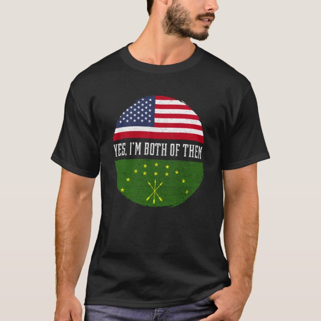 Camiseta Meia-Circassianos Americanos - Bandeira Circassian (Frente)