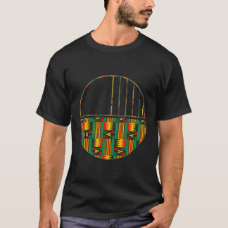 Camiseta Meia Circl Geométrica Mínima do Padrão Kente Afric