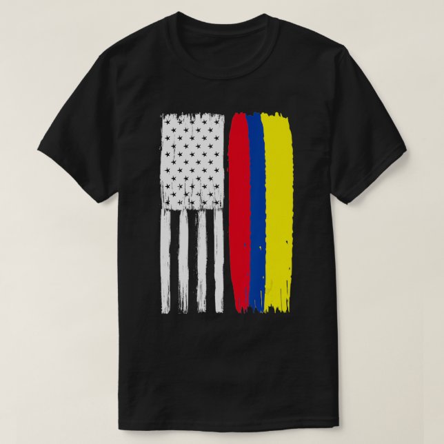 Camiseta Meia-Colúmbia Americana Columbia Meia-América Pres (Frente do Design)