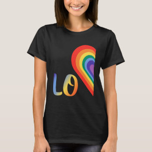 Camiseta Meia Coração Bonita Com Orgulho Lgbtq Orgulho Lésb