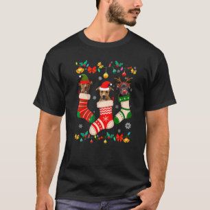 Camiseta Meia de Natal Pitbull Xmas Rena Santa ELF Cachorro