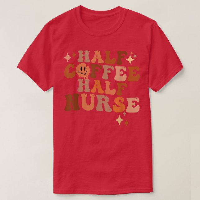 Camiseta Meia Enfermeira De Café (Frente do Design)