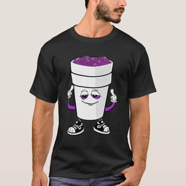 Camiseta Meia-Espuma, Lean Codeine, Púrpura, Bebida Esiz (Frente)