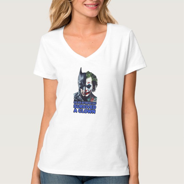 Camiseta Meia Face de Palhaço Sobrevivida (Frente)