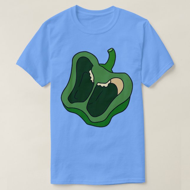 Camiseta Meia fatia de pimenta verde (Frente do Design)