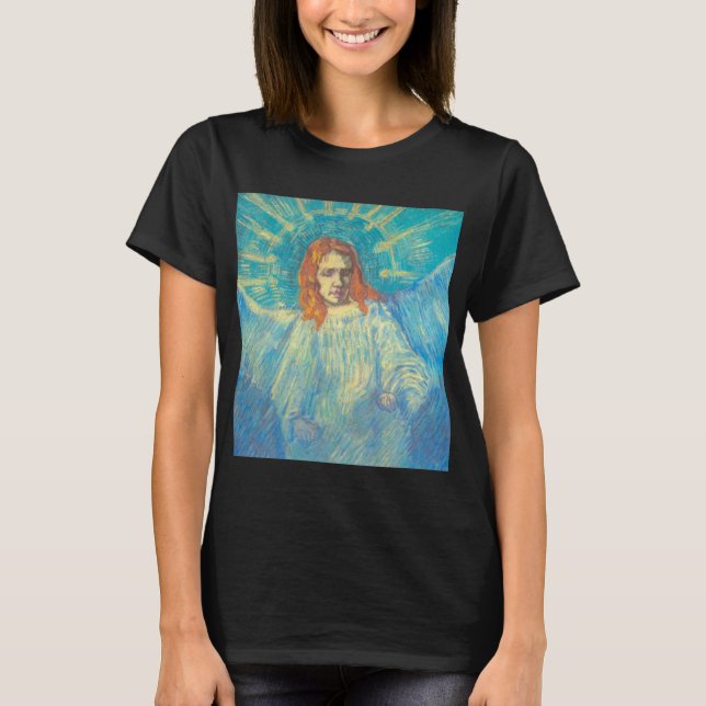 Camiseta Meia figura de um anjo por Vincent van Gogh (Frente)