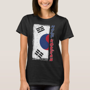 Camiseta Meia Grafia Americana Coreana - Engraçado Sul Core