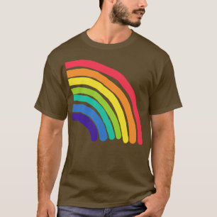 Camiseta Meia Gráfico Colorida do Arco-Íris Direita