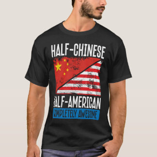 Camiseta Meia Impressão Chinesa Metade Americana Completame