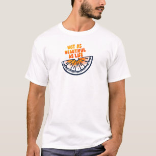 Camiseta Meia Laranja Ilustração de Esboço Mínimo Arte de F