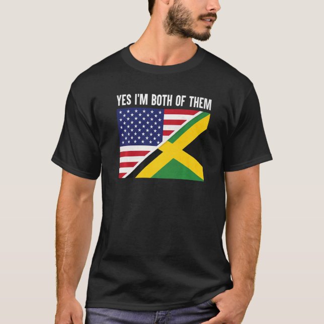 Camiseta Meia-Latino-Americana Jamaicana Sim Ambos (Frente)