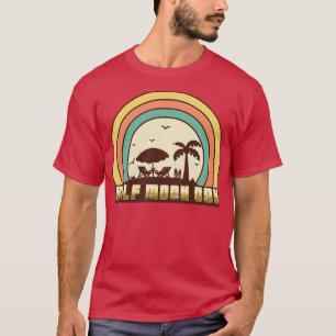 Camiseta Meia Lua Bay Beach Retro Sunset Estilo