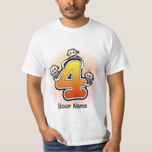 Camiseta Meia macaco Número 4 T-Shirt