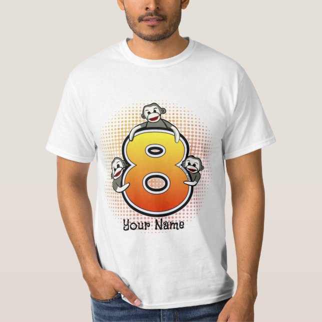 Camiseta Meia macaco Número 8 T-Shirt (Frente)