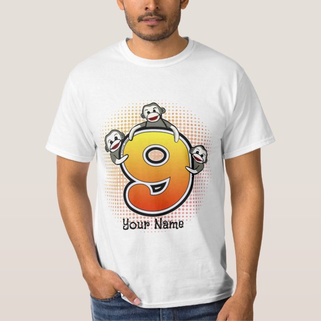Camiseta Meia macaco Número 9 T-Shirt (Frente)