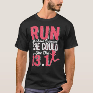 Camiseta Meia Maratona Então Ela Fez 13 Correndo