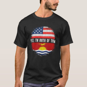 Camiseta Meia-metade americana I-Kiribati EUA Flag Kiribati
