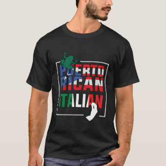Camiseta Meia-metade italiana - Bandeira porto-riquenha - P