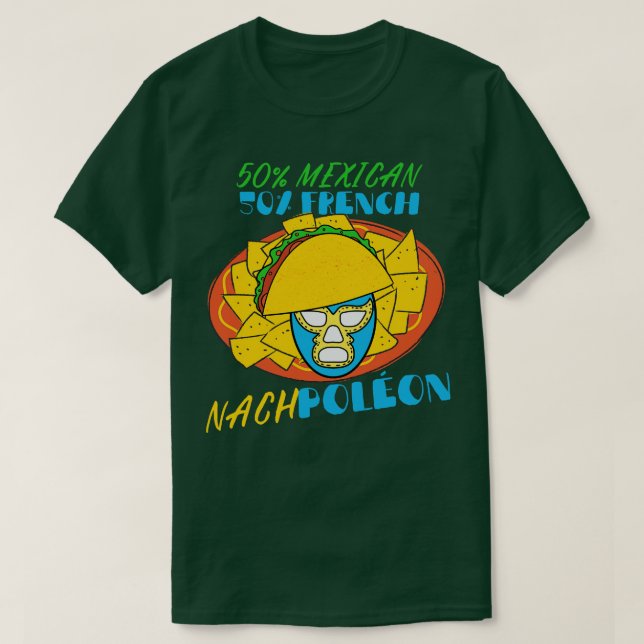 Camiseta Meia-metade mexicana Lucha Libre Wrest mexicana (Frente do Design)