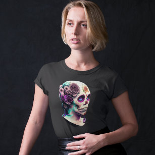 Camiseta Meia-Morto do crânio das damas mortas